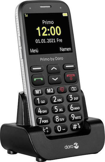 Doro Primo 368 Single SIM Κινητό με Μεγάλα Κουμπιά Graphite