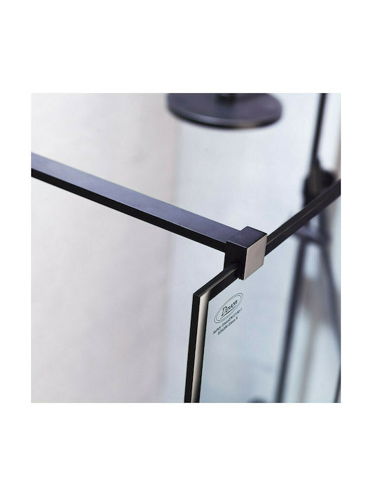 Devon Iwis Decor Walk-in IW100DC-400 Shower Screen for Shower 100x200cm Clean Glass Black Matt