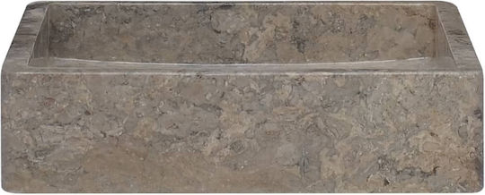 vidaXL Επικαθήμενος Νιπτήρας Πέτρινος 40x40cm Γκρι