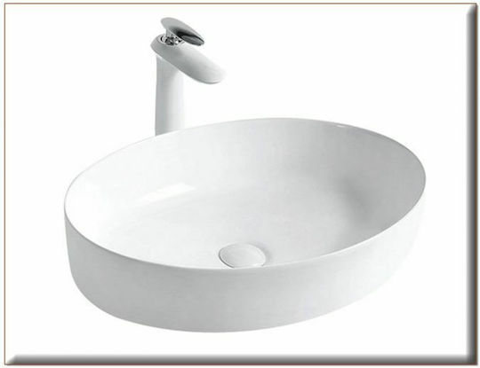 Gloria Revon Countertop Sink Porcelain 55x41x14cm White