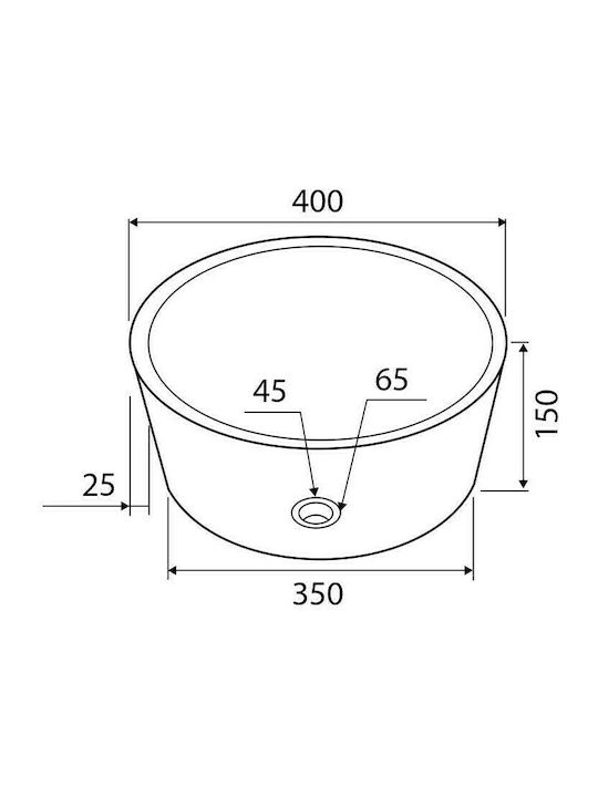 Karag Timur Επικαθήμενος Νιπτήρας Πέτρινος 40x40x15cm Μαύρος