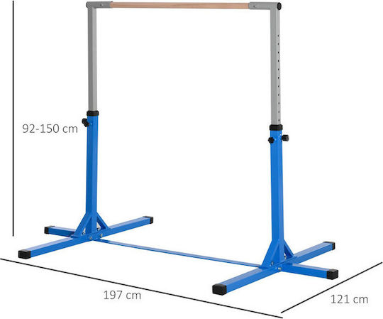 HomCom Pull-Up & Dip Bar without Weights Children's Adjustable Floor Punching Bag (197cm x 121cm x 95-145cm)