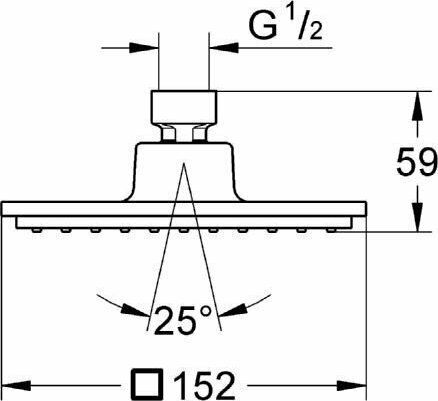 Grohe Euphoria Квадратен Капаче за душ 15.2x15.2см