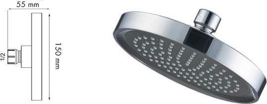 Viospiral Στρογγυλή Κεφαλή Ντουζ 15cm