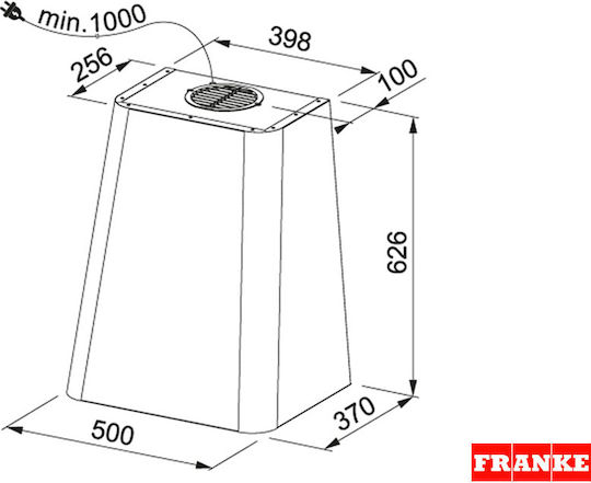 Franke Smart Deco FSMD 508 Απορροφητήρας Καμινάδα 50cm Μπλε με Wi-Fi