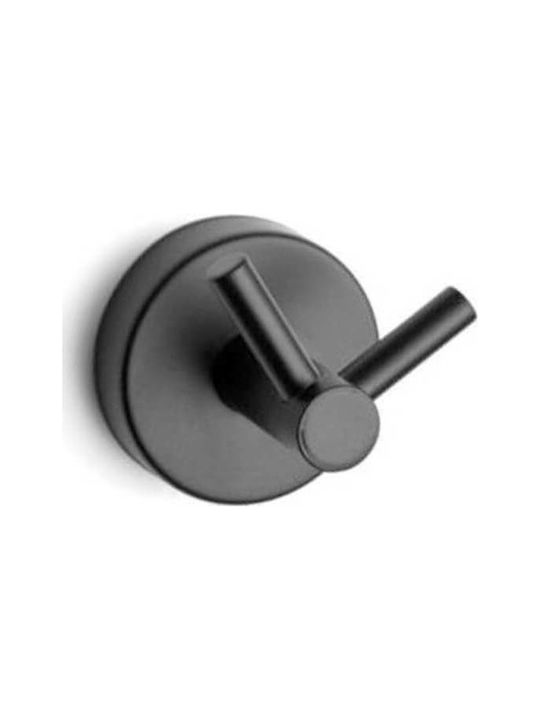 Karag Uno Double Wall-Mounted Bathroom Hook ​6x6cm Black 120255