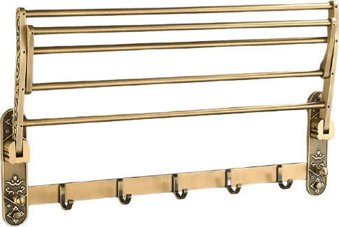TY-7901 Wall-Mounted Bathroom Shelf Unit with 5 Positions Gold TY-7901 Wall-Mounted Bathroom Shelf Unit with 5 Positions Gold