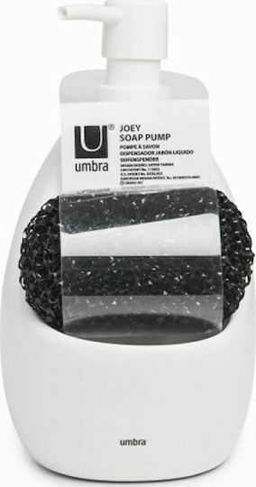 Umbra Joey Дозатор Кухня Керамика с Кутия за Гъба Бял 600мл