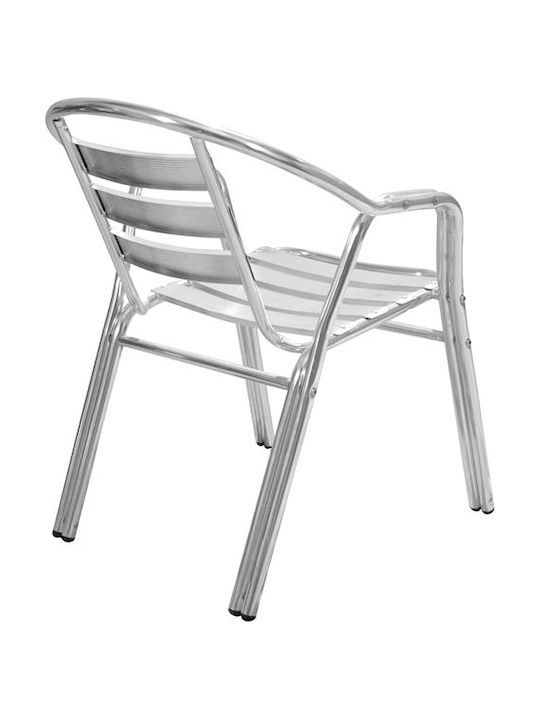 Outdoor-Stuhl Aluminium Silber 54x59x73εκ.