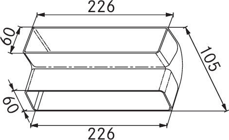 Franke Ave R R 90 Link/Corner Vent Hood Compatible with Franke 22.6x10.5cm