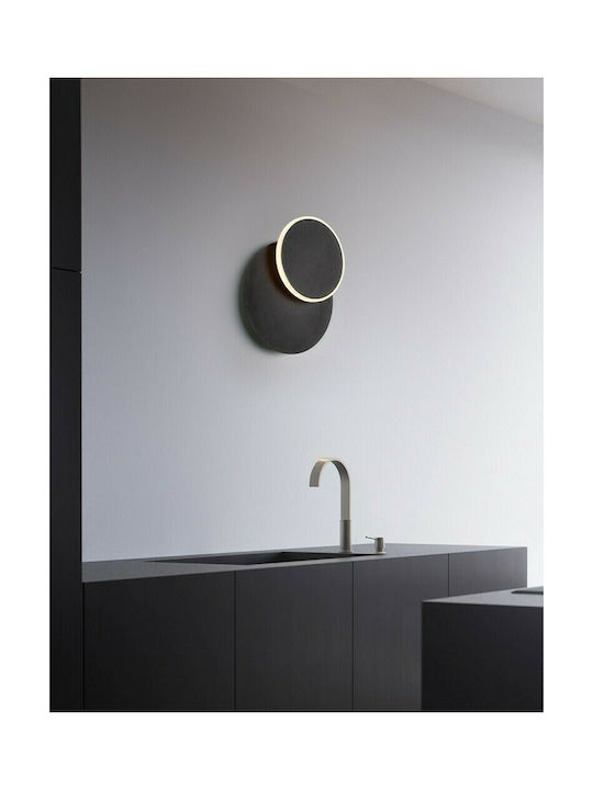 Leggenda Modern Leuchte Wand mit Integrierter LED und Warmweißes Licht Schwarz 25cm