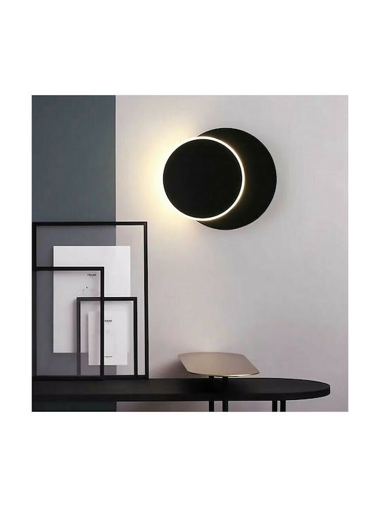 Leggenda Modern Leuchte Wand mit Integrierter LED und Warmweißes Licht Schwarz 25cm