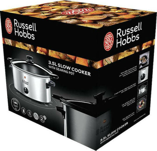 Russell Hobbs Slow Cooker 160W με Χωρητικότητα 3.5lt Ασημί