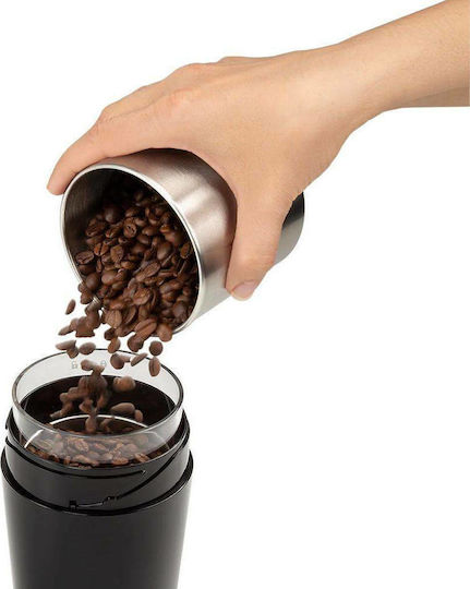 De'Longhi Electric Coffee Grinder 170W for 90gr Beans and 3 Grind Levels Black
