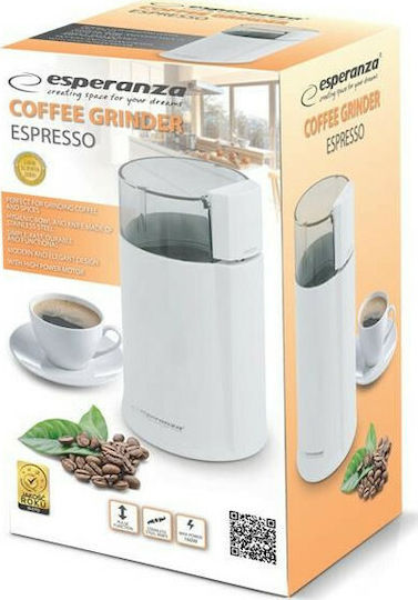 Esperanza Electric Coffee Grinder 160W for 50gr Beans White