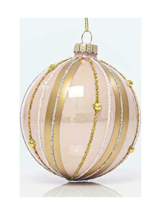 Eurolamp Weihnachtshänger Kugel Ornament Glas Rosa 8cm Set 4Stück