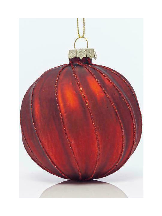 Eurolamp Christmas Glass Ball Ornament Red 8x8cm 4pcs