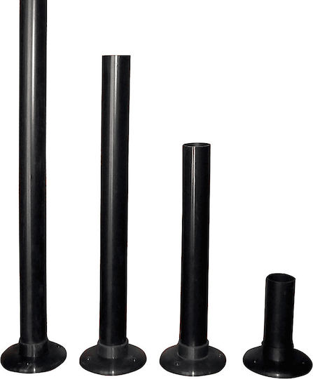 Heronia Ε-100cm Κολωνάκι Τοποθέτησης για Φωτιστικά Πλαστικό Μαύρο Μαύρο 10-0001