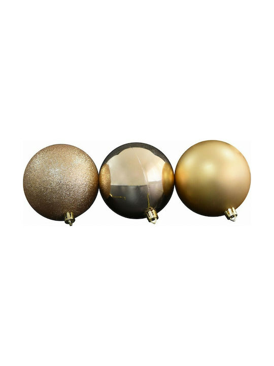 Eurolamp Christmas Plastic Ball Ornament Gold 10x10cm 6pcs