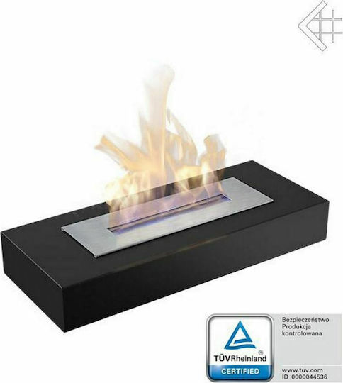 Kratki India Max Tuv Indoor Floor Bioethanol Fireplace Black 67x27.4x10cm