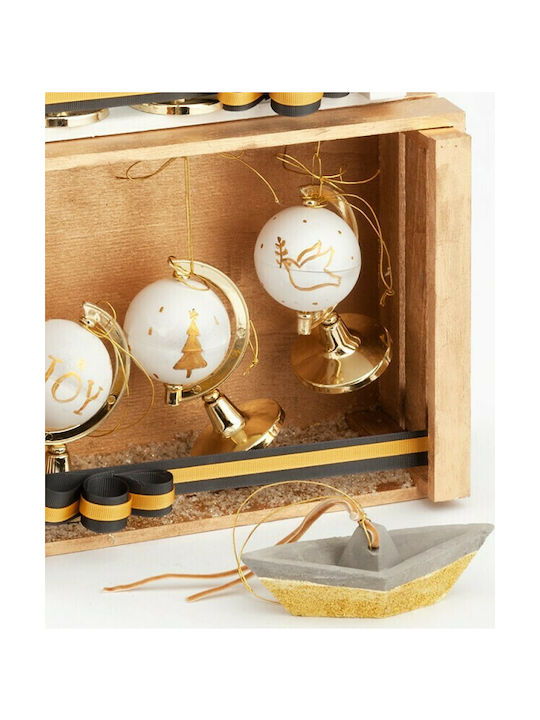 Παρίσης Weihnachtshänger Kugel Ornament Set 6Stück (Μverschiedene Designs/Farben)