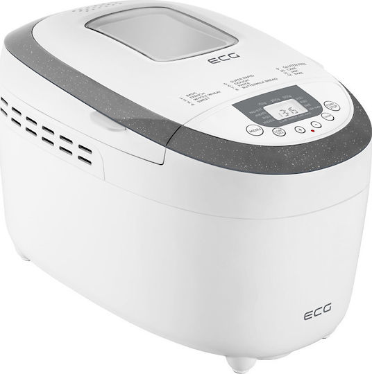 ECG PCB 82120 Bread Maker 850W with Container Capacity 1250gr and 12 Baking Programs