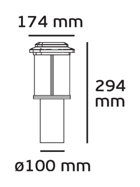 VK Lighting VK/03203/30/B Outdoor Floor Lamp Lantern for Outdoor Space 20W IP23 E27 Black