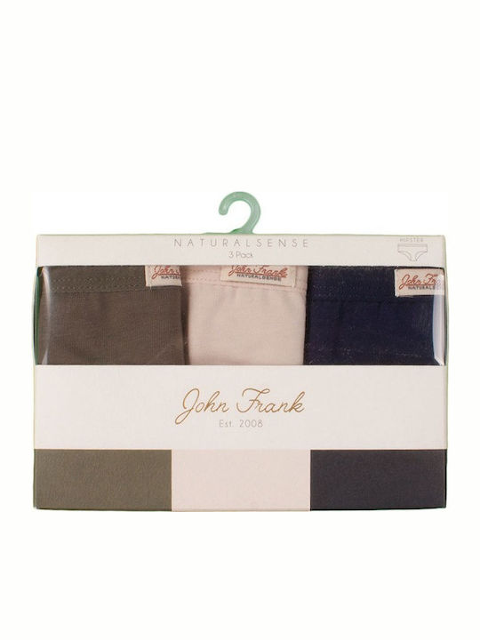 Βαμβακερά Γυναικεία Brazil 3Pack Navy/Beige/Brown