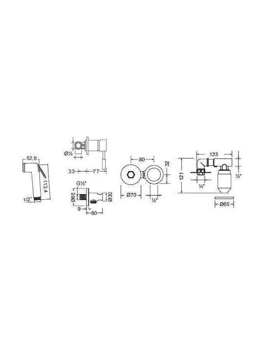 La Torre Flush Mix Wandmontage Satz Bidet Chrome