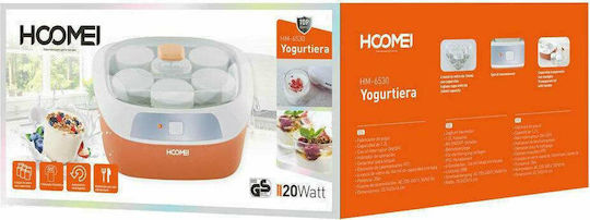 Hoomei Yogurt Maker with Jars 1.2lt Orange 200W