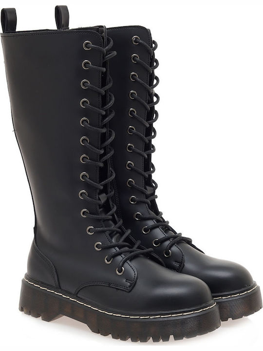 Emmshu Women's Boots with Laces Calie Black