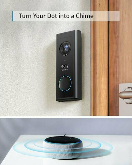 Eufy Wireless Wi-Fi Door Bell Compatible with Alexa and Google Home Black