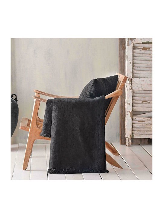 Rythmos Armchair Throw 2 Sides Kidal 180x160cm Black