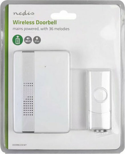 Nedis Wireless Door Bell with LED Indicator and Volume Adjustment White