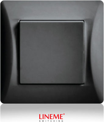 Lineme Recessed Electrical Lighting Wall Switch no Frame Basic Medium Aller Retour Black 50-00132-2