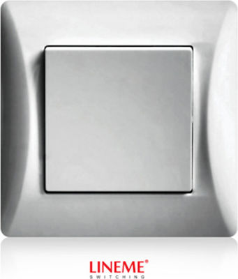 Lineme Recessed Electrical Lighting Wall Switch with Frame Basic Aller Retour Silver 50-00132-5