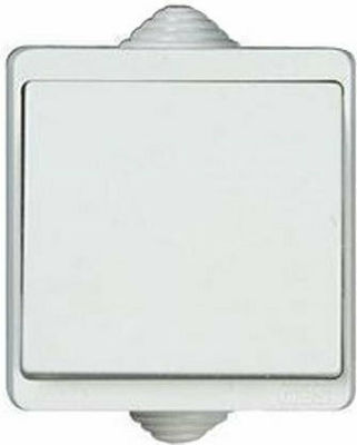 Eurolamp External Electrical Lighting Wall Switch with Frame Basic Aller Retour Waterproof White 147-12211