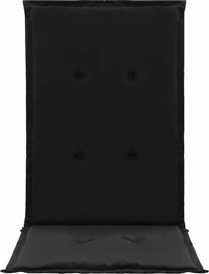 vidaXL Garden Chair Cushions with Backrest Black 4 Pieces 120x50cm