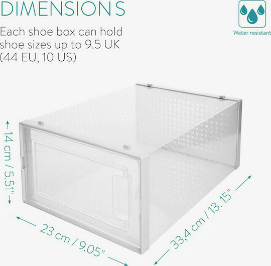 Navaris Plastic Storage Box with Lid White 33.4x23x14cm 6pcs