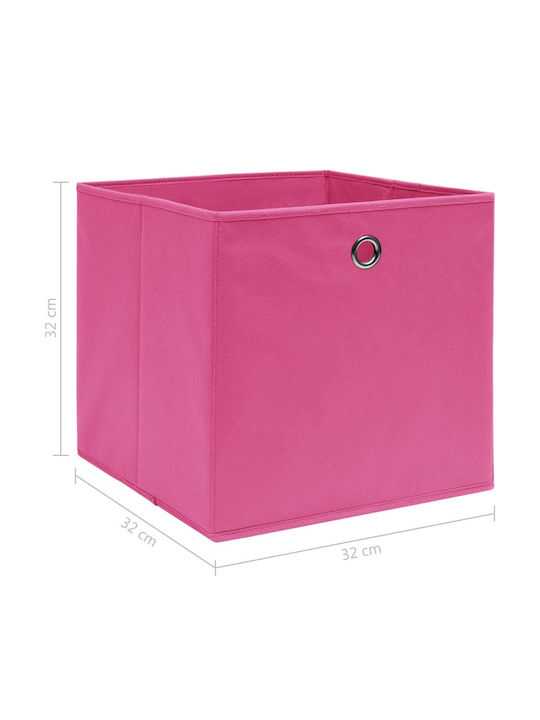 vidaXL Fabric Storage box Ροζ 32x32x32cm 10pcs