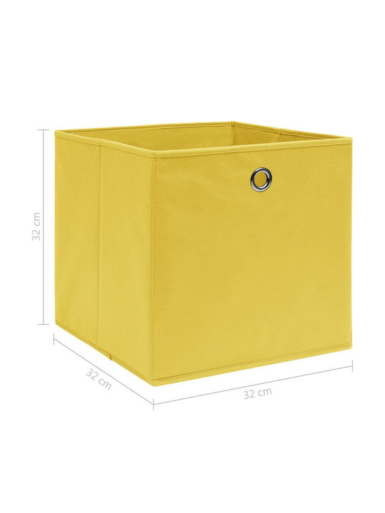 vidaXL Fabric Storage box Κίτρινο 32x32x32cm 10pcs