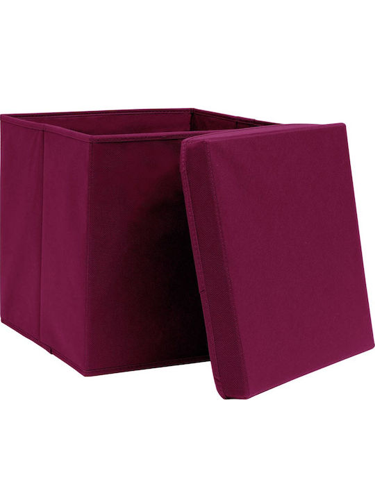 vidaXL Stoff Aufbewahrungsbox mit Deckel Rote 32x32x32cm 10 Stück