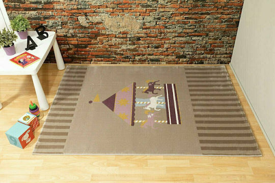 Ezzo Carousel 7580 Kinder Teppich Beige 160x230cm Dicke 9mm