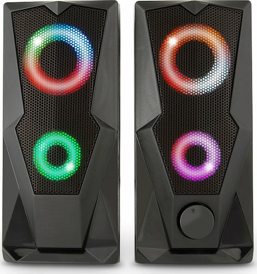 Yenkee YSP 2003RGB Difuzoare de Calculator 2.0 cu Iluminare RGB și Putere 6W în Negru Culoare