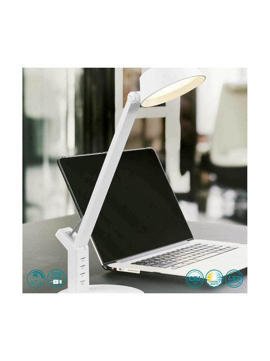 Trio Lighting Ava LED Φωτιστικό Γραφείου με Σπαστό Βραχίονα σε Λευκό Χρώμα