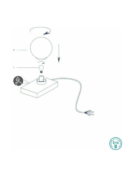 Trio Lighting Davi Decorative Lamp with Socket for Bulb E14 Black