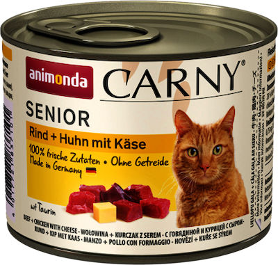 Animonda Carny Senior Wet Food for Senior Cats In Can with Beef / Chicken / Bushmeat Πατέ 1pc 200gr