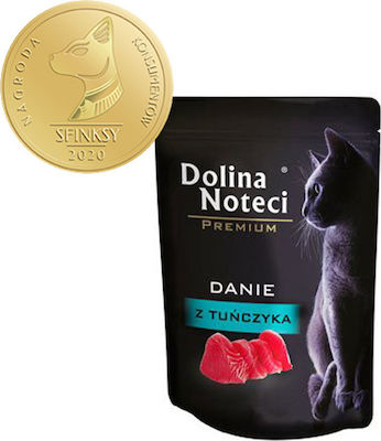 Dolina Noteci Premium Nasses Katzenfutter für Katze in Beutel mit Huhn, Kalb, Thunfisch und Schweinefleisch 85gr