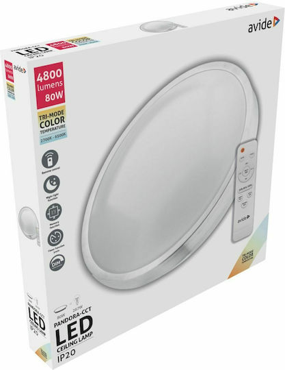 Avide ACLOCCT-80W-R-ALU Deckenleuchte 76cm LED mit Fernbedienung Avide ACLOCCT-80W-R-ALU Deckenleuchte 76cm LED mit Fernbedienung