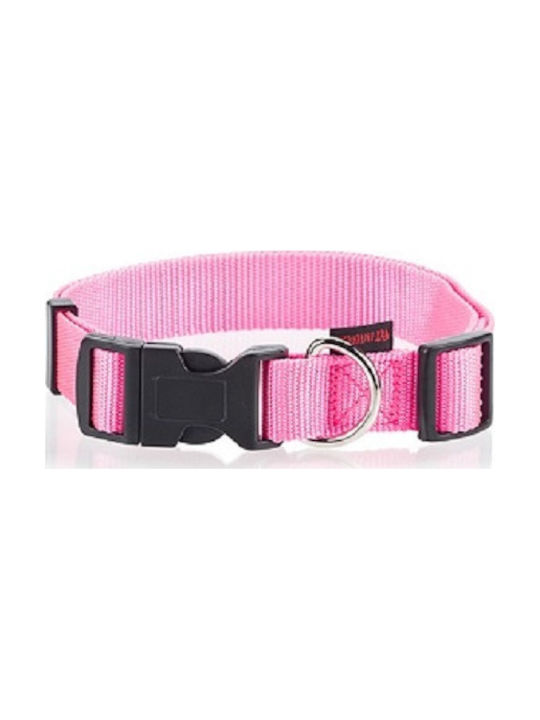 Pet Interest Plain Line Ошийник за куче Fluo Pink Medium 20мм x 32 - 50см